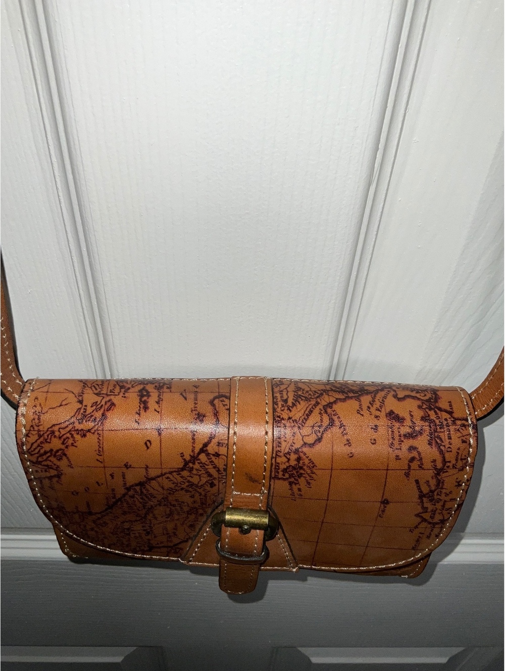 Patricia Nash Italian Leather Crossbody Bag with Map Design - Picture 6 of 9